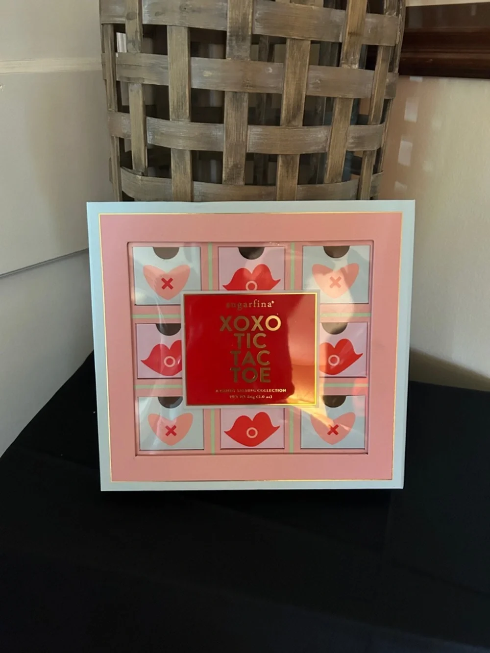 Sugar XOXO Tic Tac Toe Candy Gift Box Only - Pink & Red